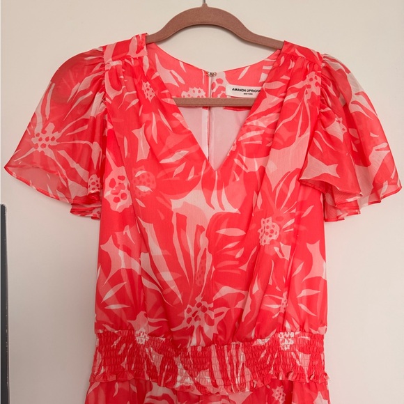 Amanda Uprichard Lela Romper Floral Pink Size Small Summery casual Everyday - Picture 3 of 6